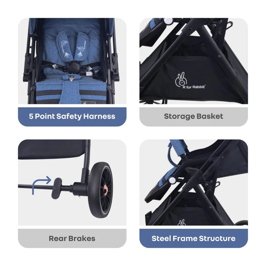 R for Rabbit Street Smart Nova Super Comfy Travel Friendly Kids Stroller
