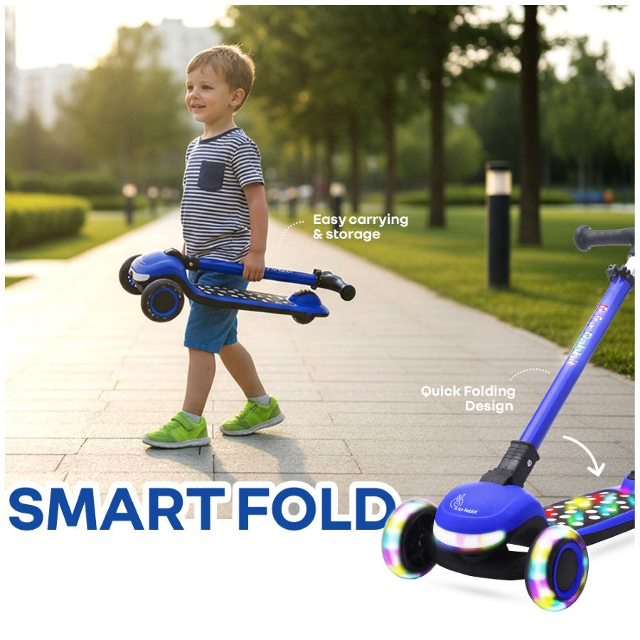 R for Rabbit Road Runner Jazz Scooter for Kids With ABEC7 Bearings, LED PU Wheels & Foldable Frame