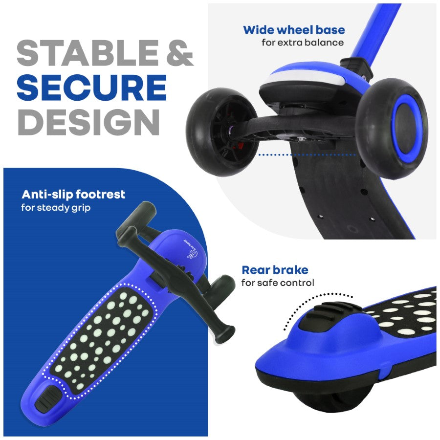 R for Rabbit Road Runner Jazz Scooter for Kids With ABEC7 Bearings, LED PU Wheels & Foldable Frame
