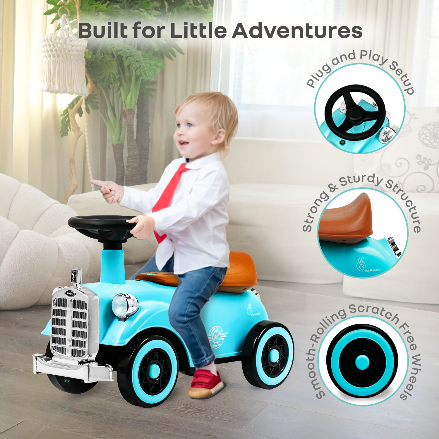 R for Rabbit Speedster Royal Ride On Car for Kids