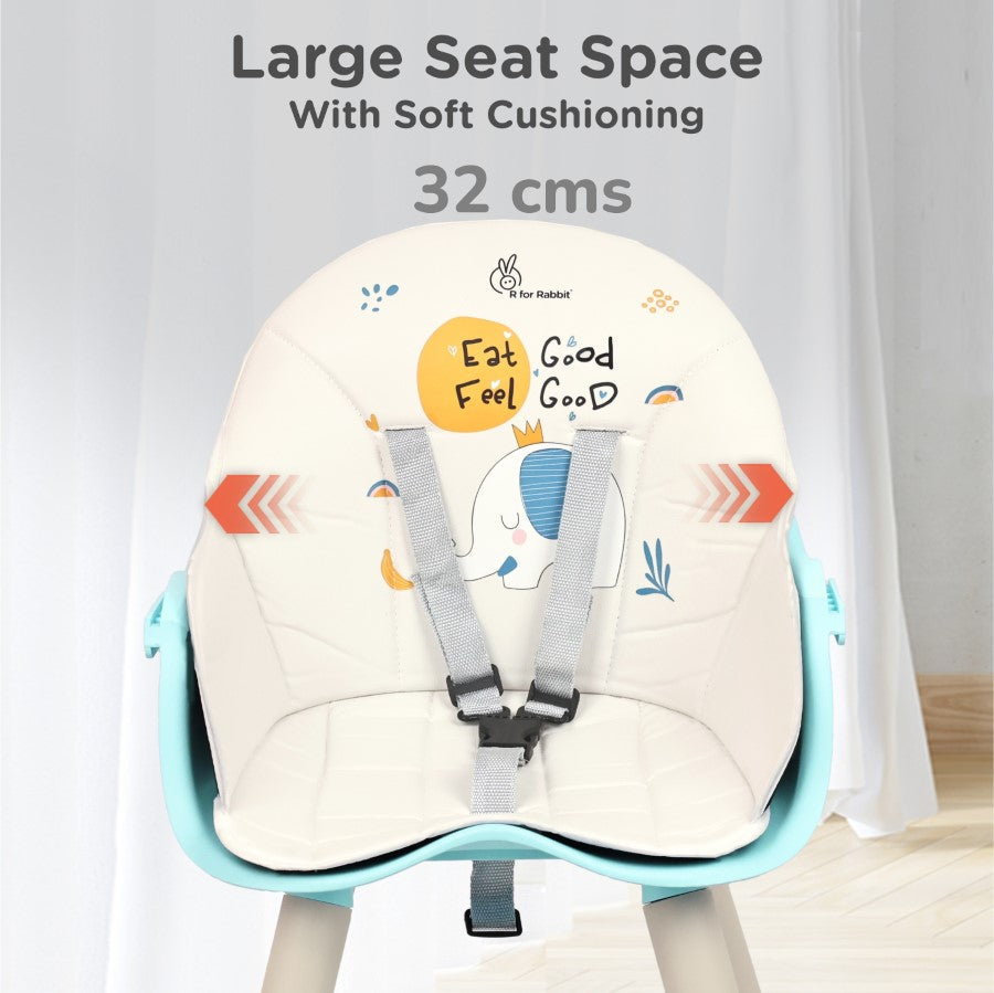 R for Rabbit Cherry Berry Tusky High Chair For Kids 3-in-1 Convertible with Detachable & Adjustable Food Tray