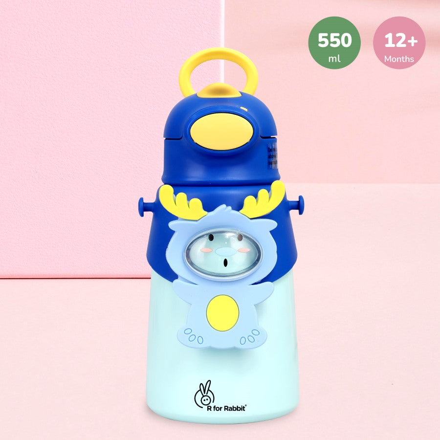 R for Rabbit Steebo Zoobie Stainless Steel Sipper Feeding Bottle for Kids 550ml