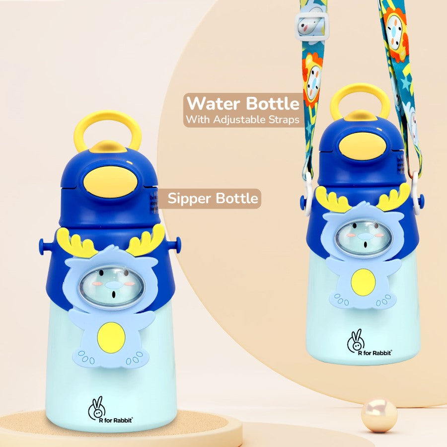 R for Rabbit Steebo Zoobie Stainless Steel Sipper Feeding Bottle for Kids 550ml