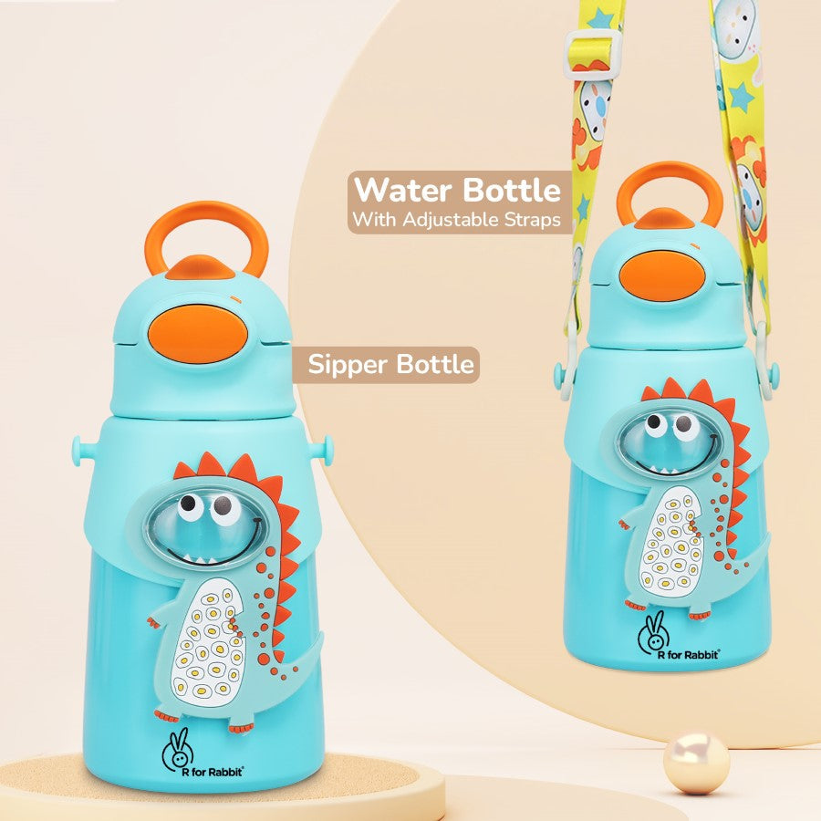 R for Rabbit Steebo Zoobie Stainless Steel Sipper Feeding Bottle for Kids 550ml