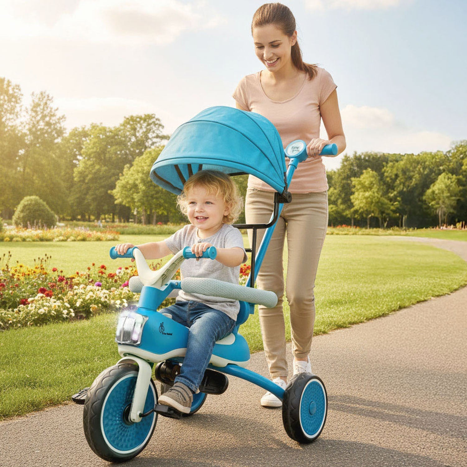 R for Rabbit Tiny Toes Karizma - Luxury 3-in-1 Smart Tricycle for Kids 2 to 5 Years with Music & Canopy
