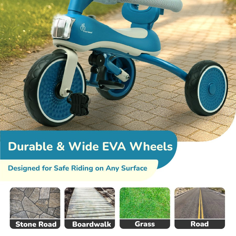 R for Rabbit Tiny Toes Karizma - Luxury 3-in-1 Smart Tricycle for Kids 2 to 5 Years with Music & Canopy