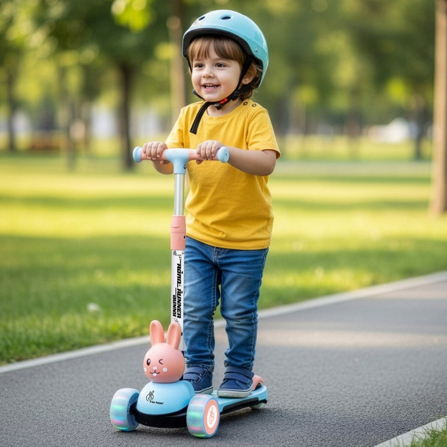 R for Rabbit Road Runner Bunny Scooter For Kids With PU LED Wheels