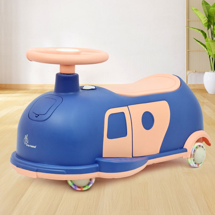 R for Rabbit Iya Iya Caravan Swing car – 3-in-1 Multipurpose Ride-On with PU LED Wheels