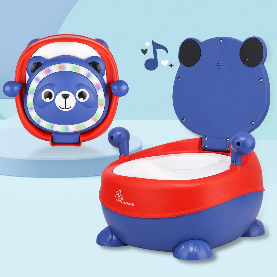 R for Rabbit Tiny Tots Panda Potty Training Seat for Baby With Backrest And Grip Handles