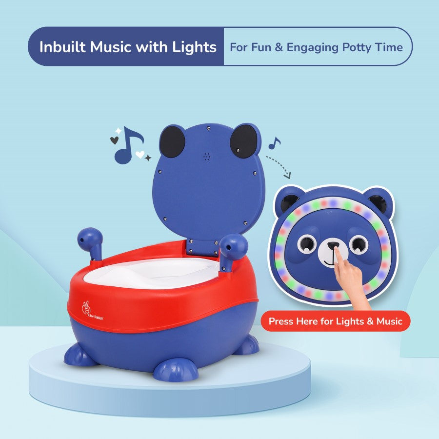 R for Rabbit Tiny Tots Panda Potty Training Seat for Baby With Backrest And Grip Handles