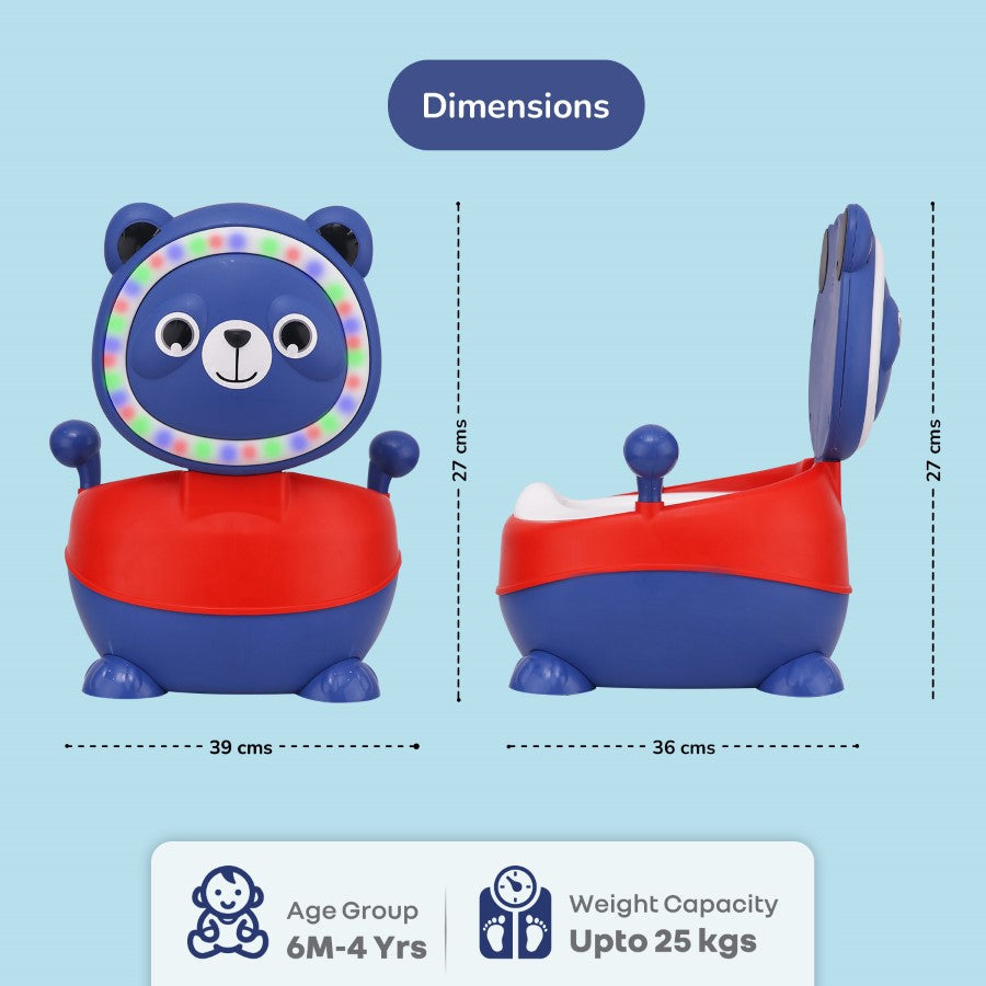R for Rabbit Tiny Tots Panda Potty Training Seat for Baby With Backrest And Grip Handles