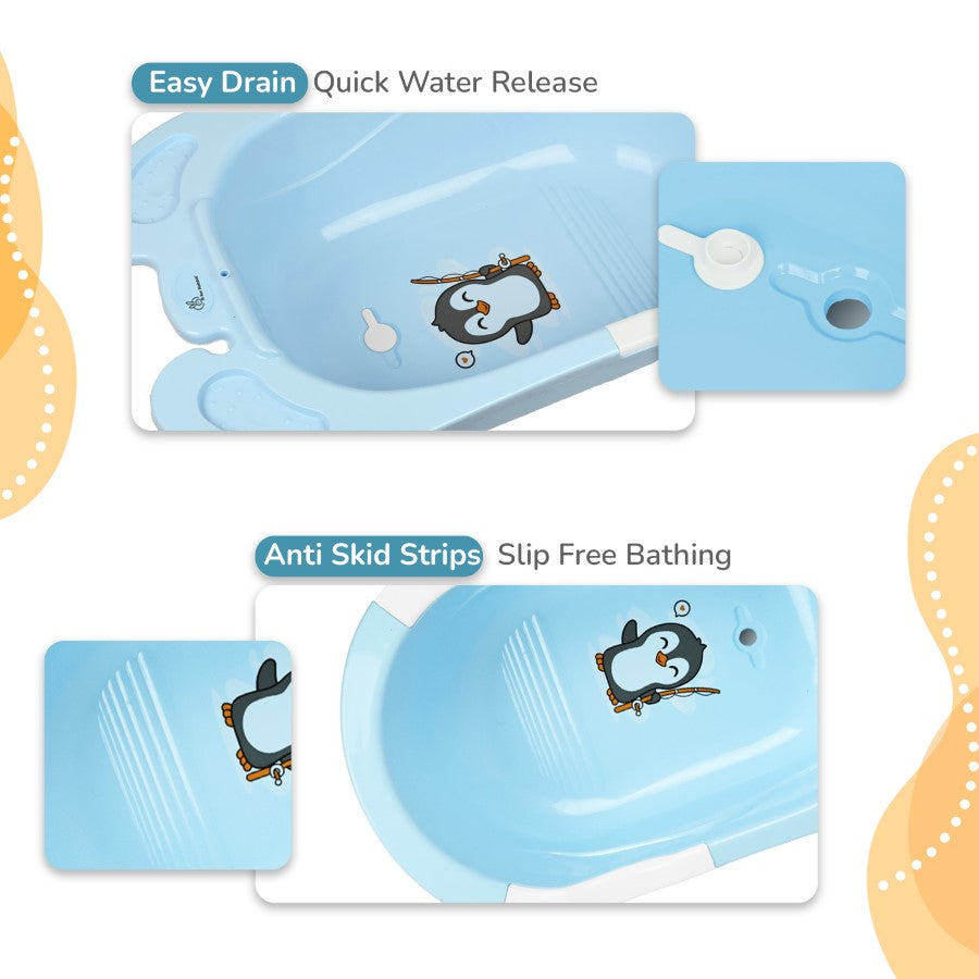 R for Rabbit Bubble Double Snowy: 2-in-1 Baby Bath Tub with Ergonomic Sling