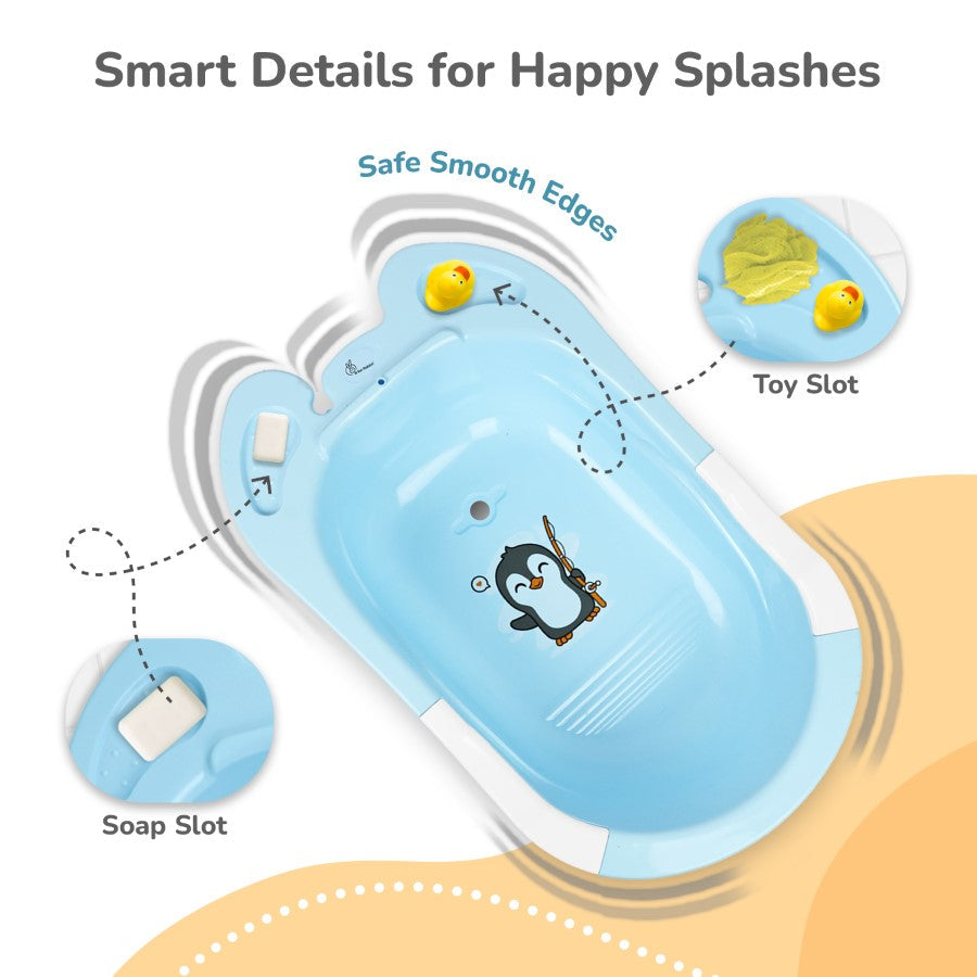 R for Rabbit Bubble Double Snowy: 2-in-1 Baby Bath Tub with Ergonomic Sling