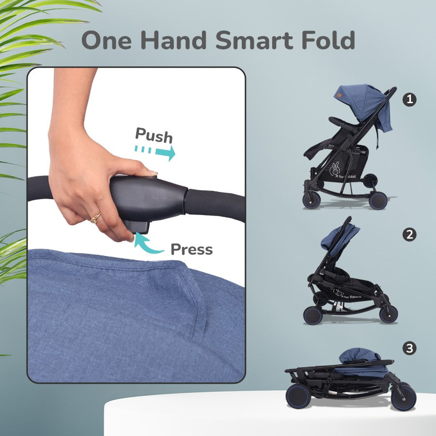 Rock N Roll - 2 In 1 Baby Stroller Cum Rocker, Light Weight, Compact Travel friendly, One Hand Fold