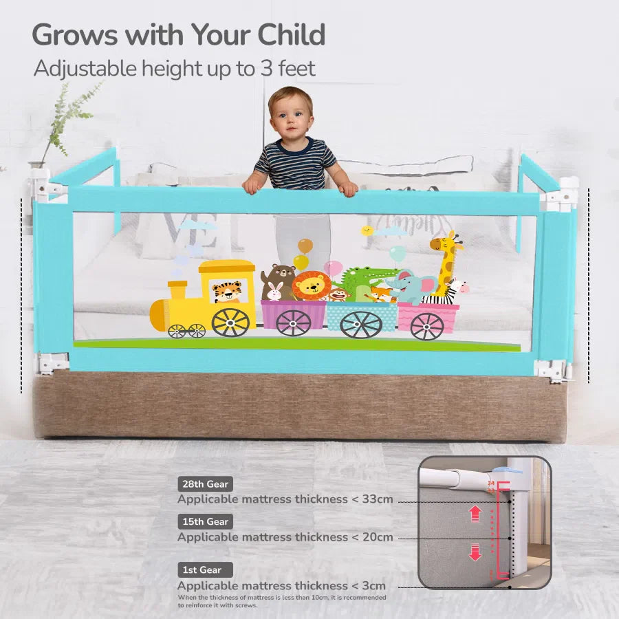 R for Rabbit Safari Bed Rail for Baby Easy Install, Anti-Fall Safeguard for Toddler Safety