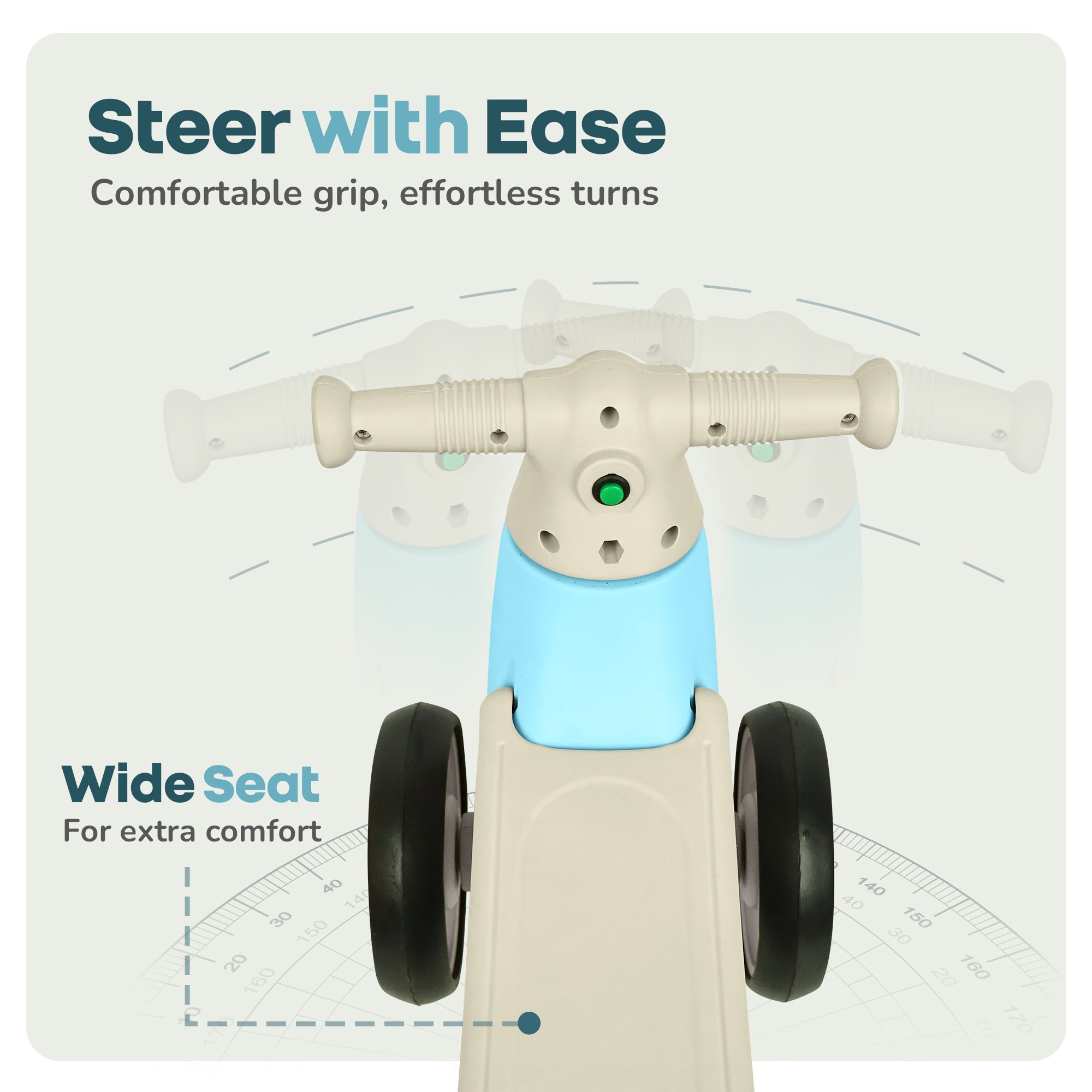 R for Rabbit Speedster Glider Baby Ride On Car – Fun Push Ride with Music, LED Lights, Toy Storage & EVA Wheels