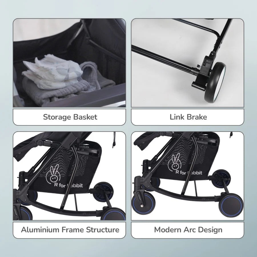 R for Rabbit Rock N Roll - 2 In 1 Baby Stroller Cum Rocker, Light Weight, Compact Travel friendly, One Hand Fold