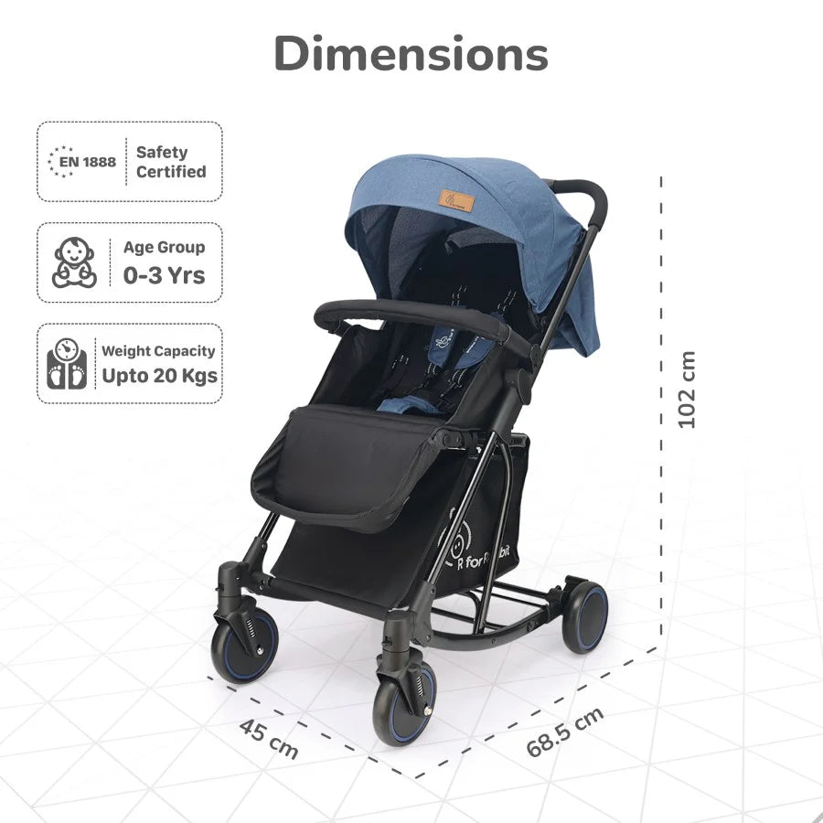 R for Rabbit Rock N Roll - 2 In 1 Baby Stroller Cum Rocker, Light Weight, Compact Travel friendly, One Hand Fold
