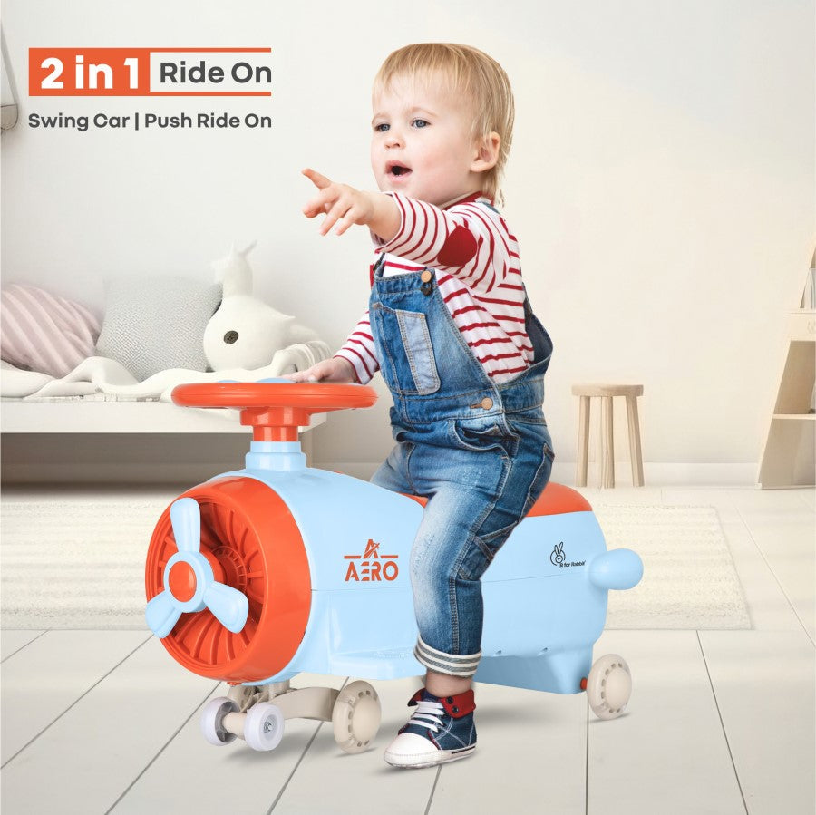 R for Rabbit Iya Iya Aero Swing Car for kids 2 in 1 Ride On With ABEC 7 Bearing