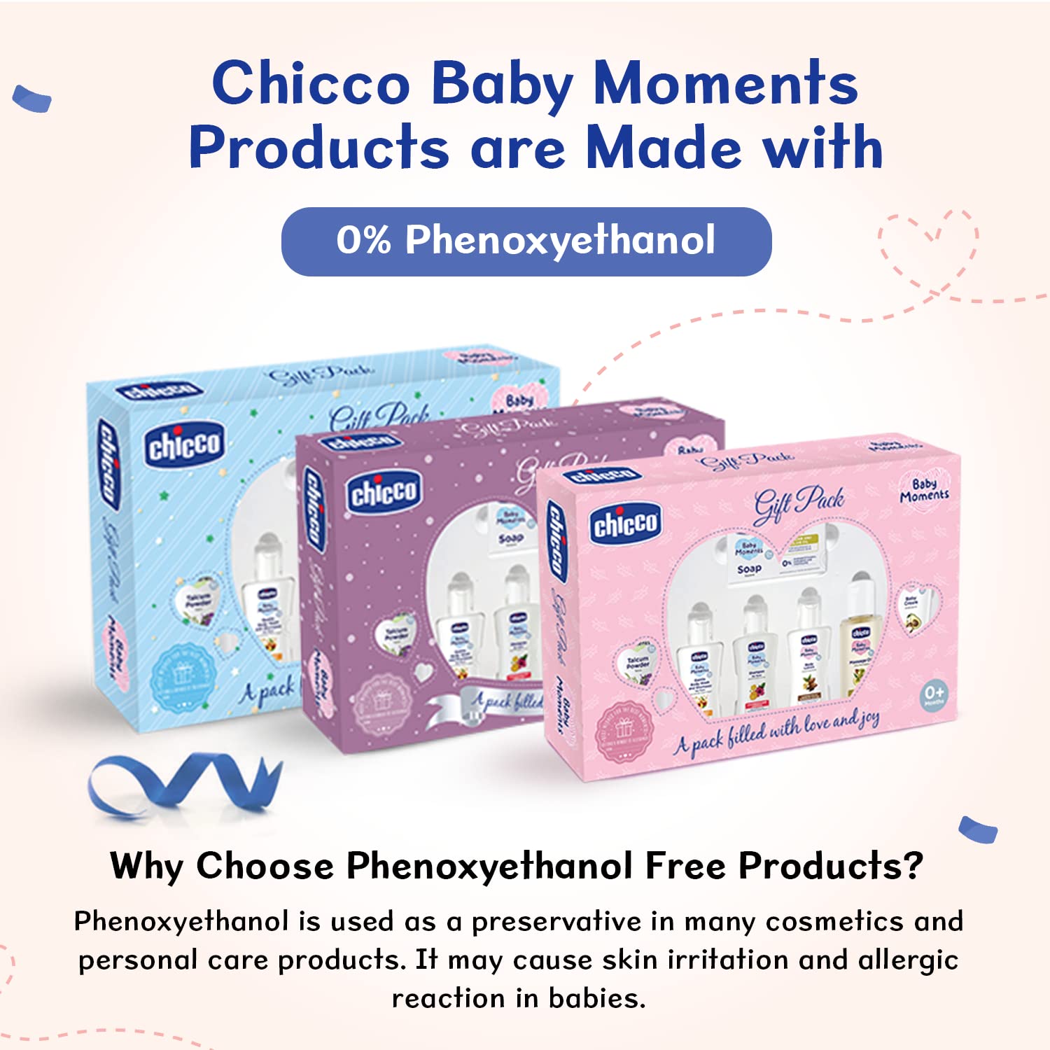 Chicco Baby Moments Caring Set Pink, Gift Set for Babies-5pcs