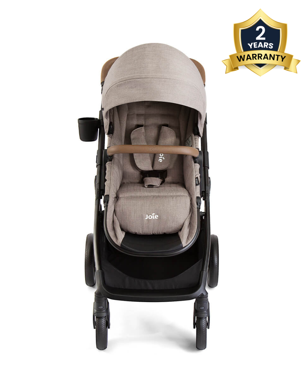 Joie Ginger Baby Stroller-Converts into Pramette (Carry Cot)-Height Adjustable & Parent Handle Bar-Reversible & Flat Reclining Seat-2 Years Warranty-Pram For 0 to 4Y (Upto 22 Kg)-Mocha