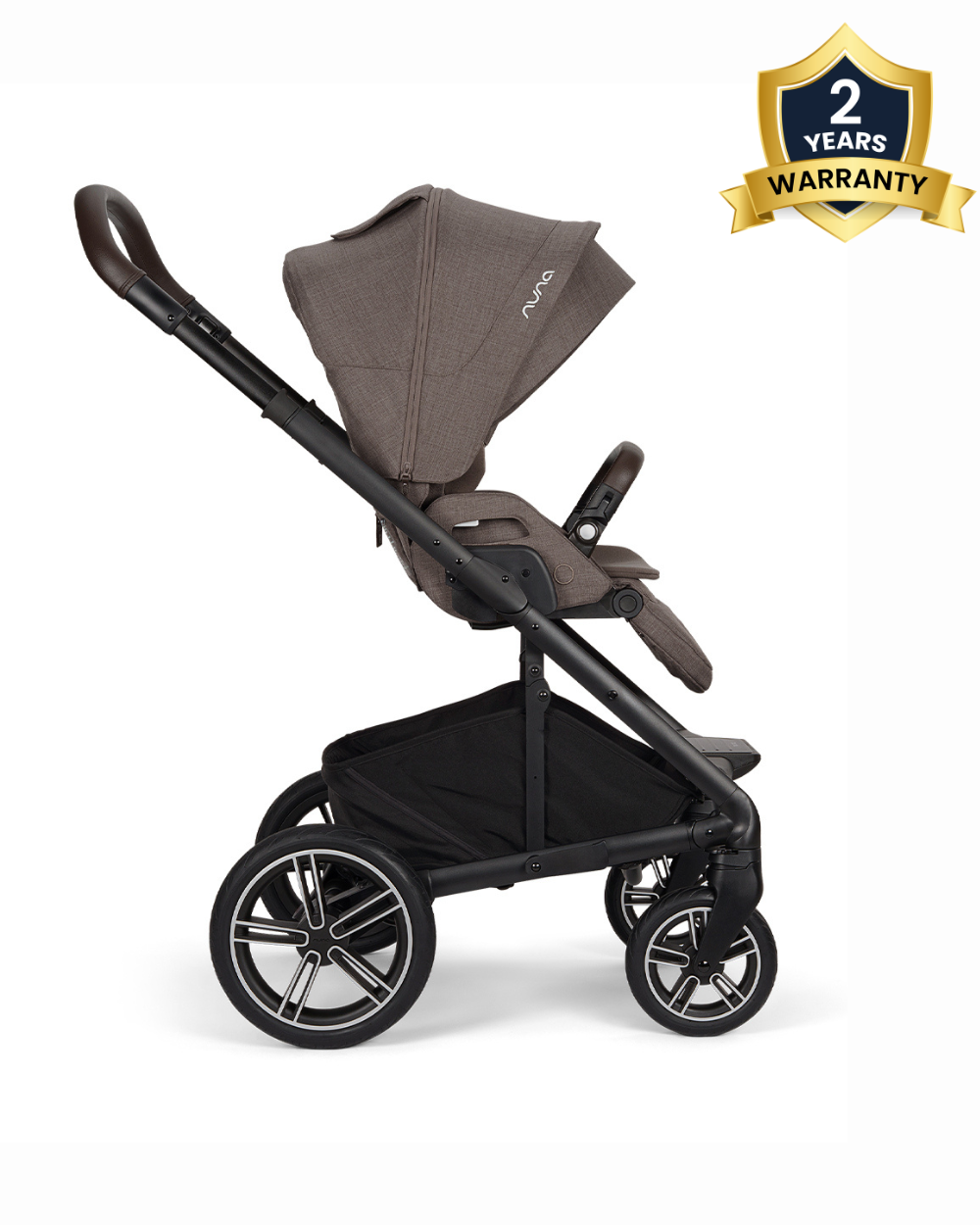 Nuna MIXX Next Baby Stroller-With Cup Holder-Height Adjustable Parent Handle Bar-All Terrain Big Rear Wheels-Includes Rain Cover & Post Adaptors-2 Years Warranty-Pram for 0 to 4Y (Upto 22 Kg)-Chestnut