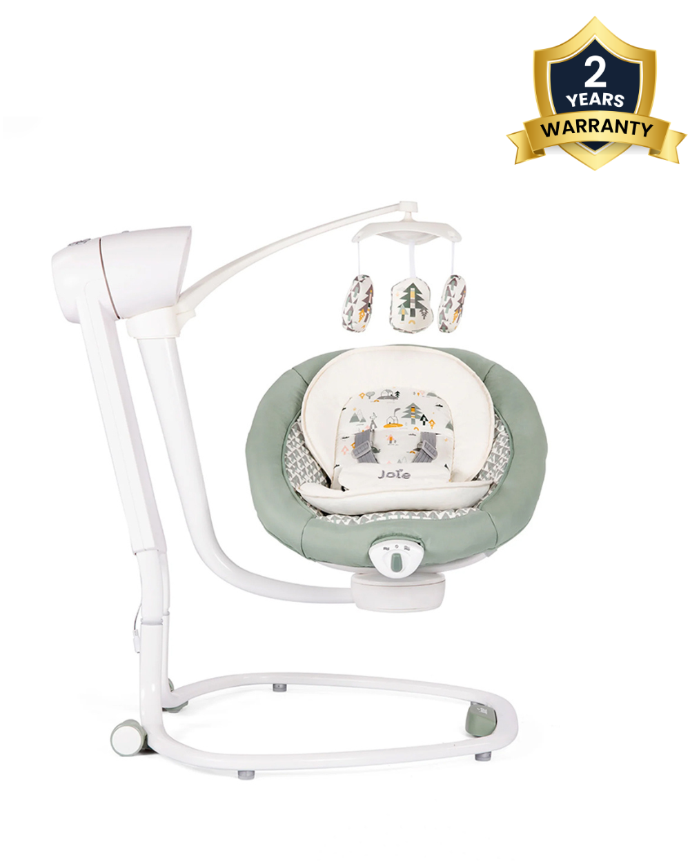Joie Serina Swivel Baby Swing-3 Position Recline-6 Swing Speeds-With Toy Bar & 3 Plush Toys-2 Built In Wheels-For 0 to 9Kg-Wild Island