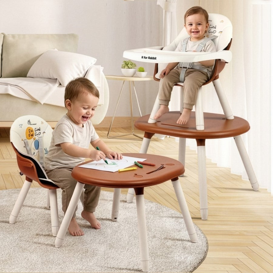 R for Rabbit Cherry Berry Tusky High Chair For Kids 3-in-1 Convertible with Detachable & Adjustable Food Tray