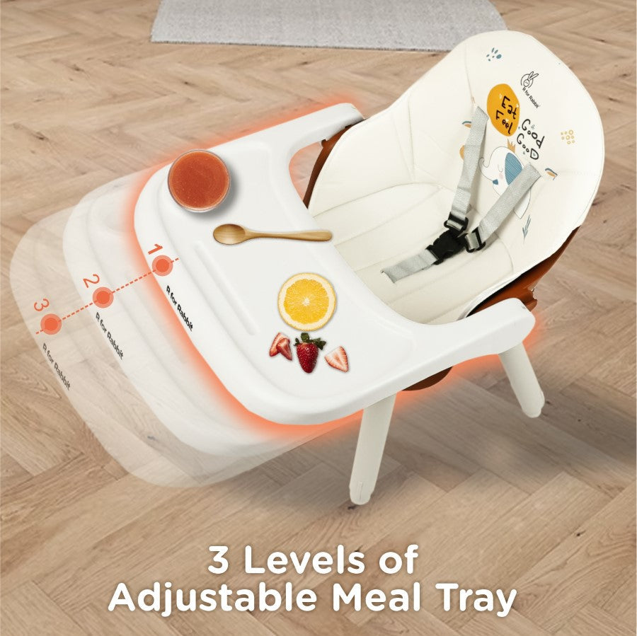 R for Rabbit Cherry Berry Tusky High Chair For Kids 3-in-1 Convertible with Detachable & Adjustable Food Tray