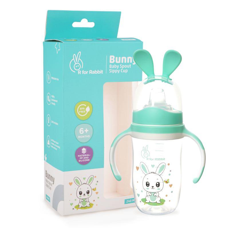 Bunny Baby Spout Sippy Cup 240ML With Soft Silicon Spout for Baby 6 Months+