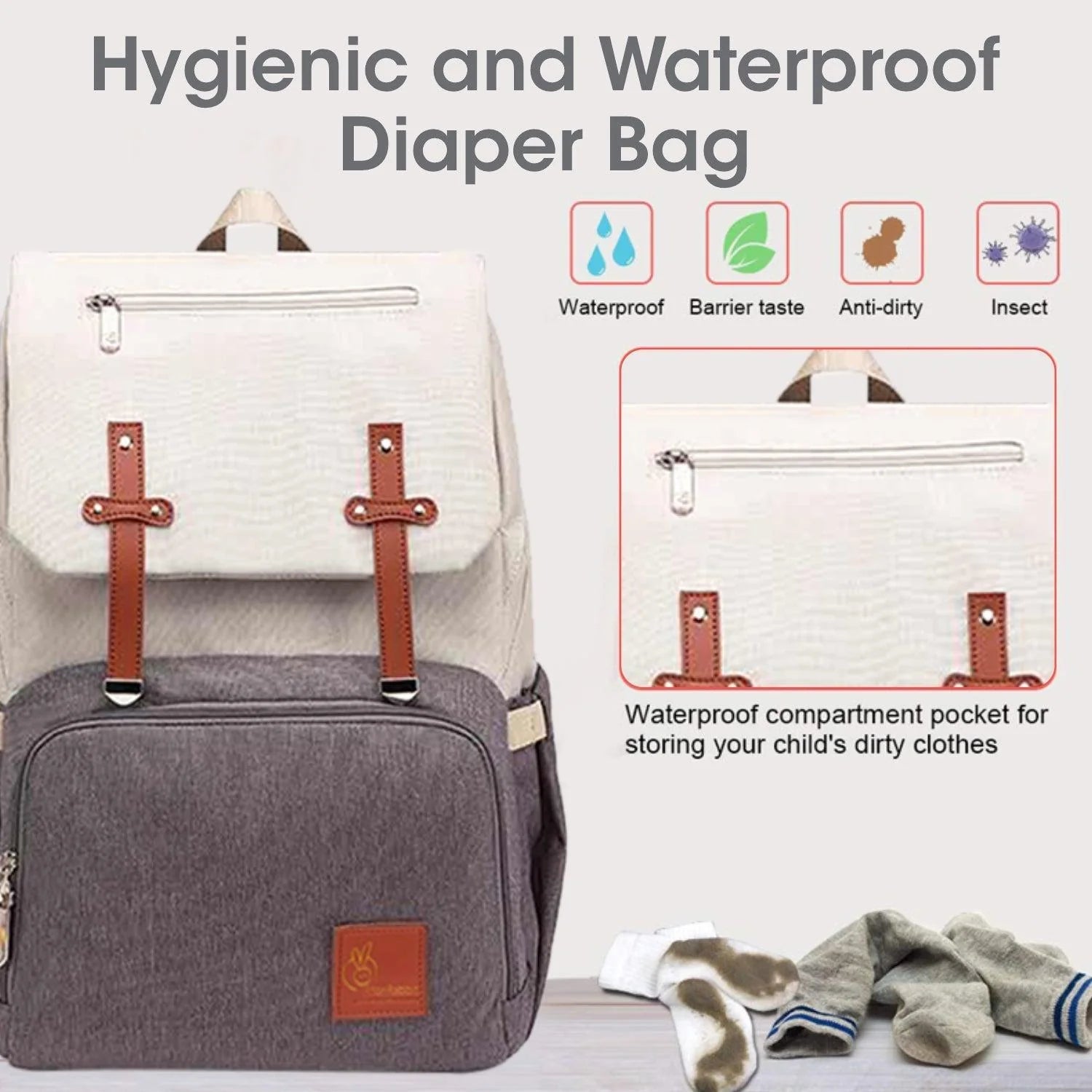 R for Rabbit Caramello Smart Diaper Bags For Mother With Personalized Name Tag