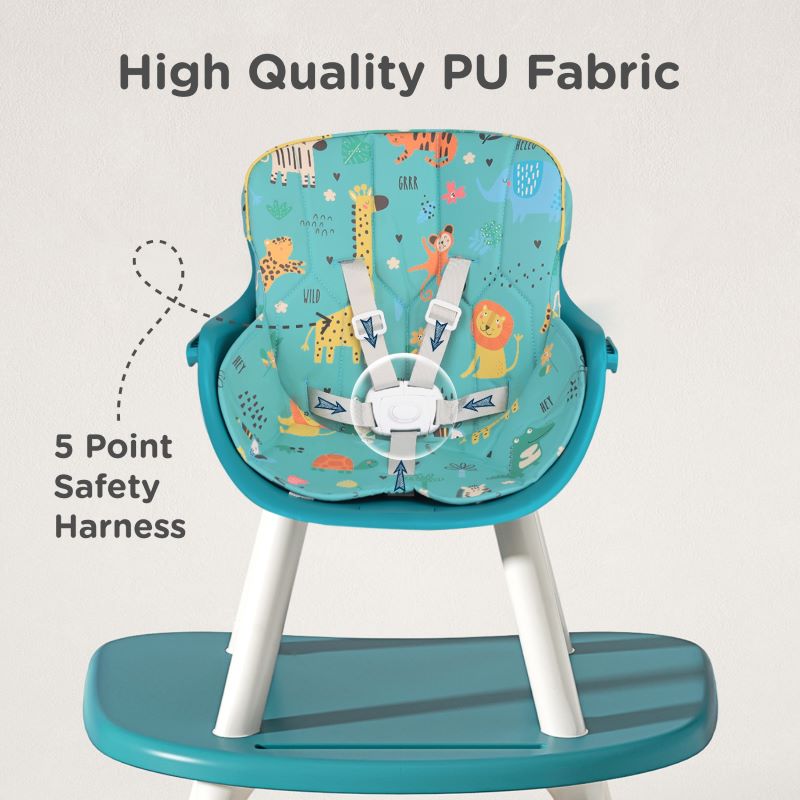 R for Rabbit Cherry Berry Safari Baby High Chair, 3 in 1 Convertible High Chair Cum Kids Study Table