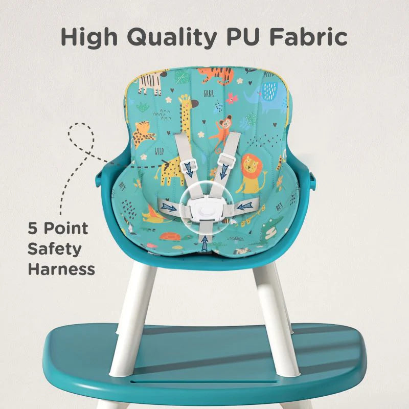 R for Rabbit Cherry Berry Safari Baby High Chair, 3 in 1 Convertible High Chair Cum Kids Study Table