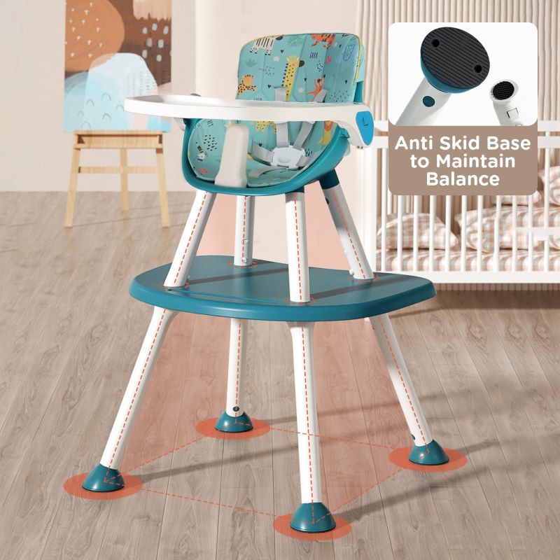 R for Rabbit Cherry Berry Safari Baby High Chair, 3 in 1 Convertible High Chair Cum Kids Study Table