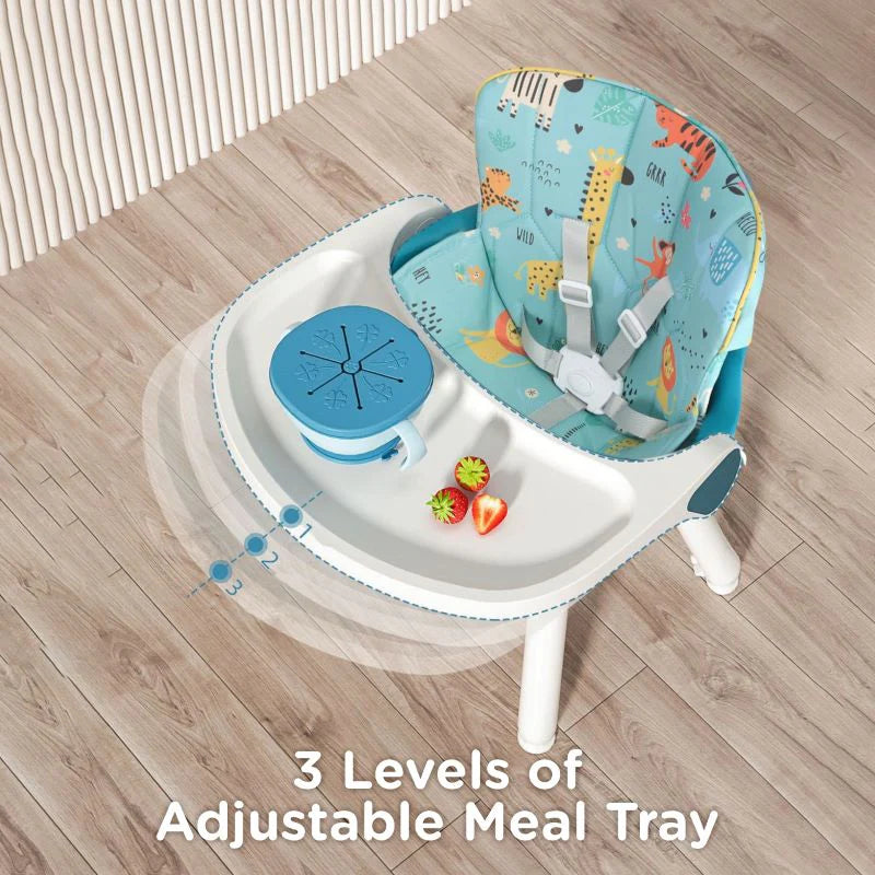 R for Rabbit Cherry Berry Safari Baby High Chair, 3 in 1 Convertible High Chair Cum Kids Study Table