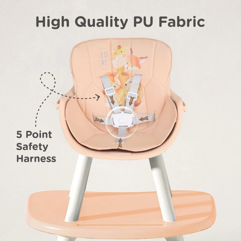 R for Rabbit Cherry Berry Safari Baby High Chair, 3 in 1 Convertible High Chair Cum Kids Study Table