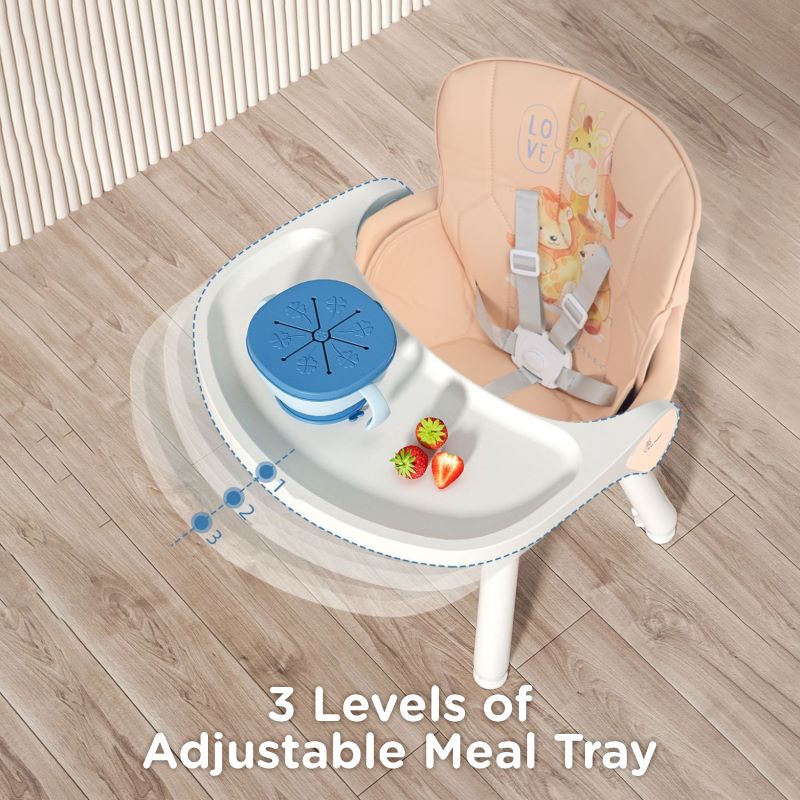 R for Rabbit Cherry Berry Safari Baby High Chair, 3 in 1 Convertible High Chair Cum Kids Study Table