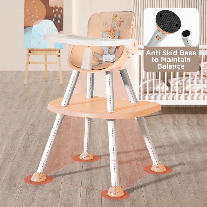 R for Rabbit Cherry Berry Safari Baby High Chair, 3 in 1 Convertible High Chair Cum Kids Study Table