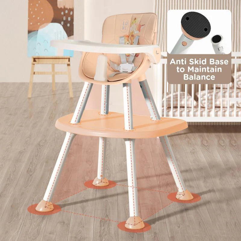 R for Rabbit Cherry Berry Safari Baby High Chair, 3 in 1 Convertible High Chair Cum Kids Study Table