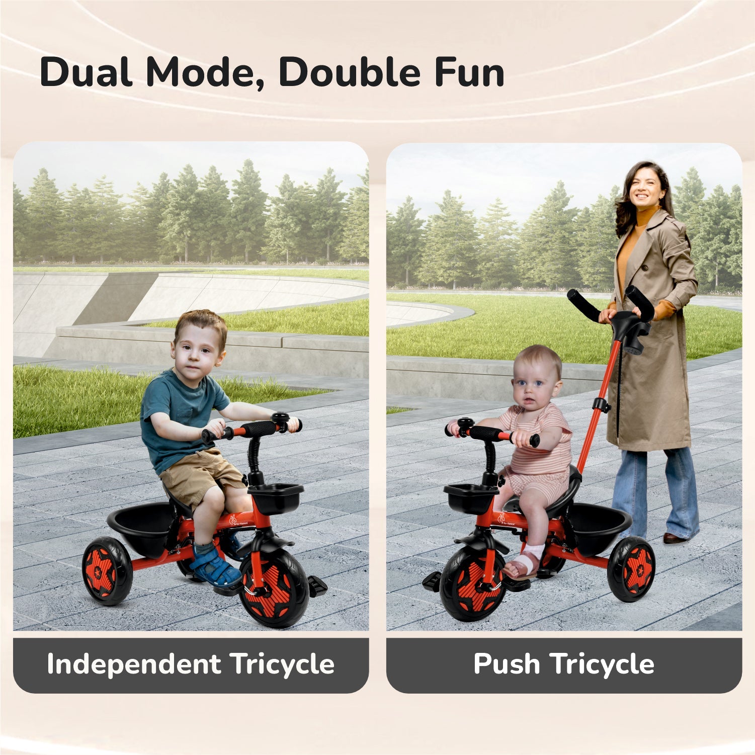 R for Rabbit Tiny Toes R20 Ace Baby Tricycle – Smart Plug & Play Trike with Parental Control & EVA Wheels