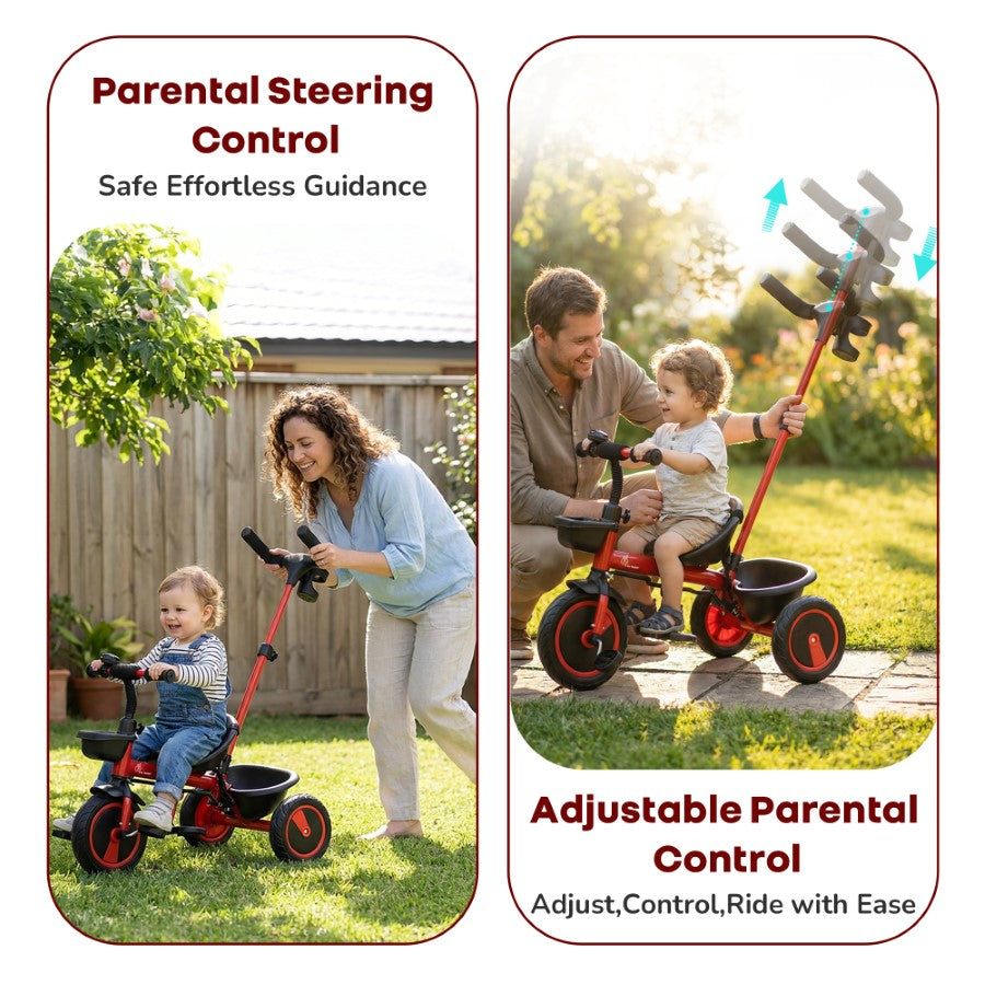 R for Rabbit Tiny Toes R20 Plus Tricycle for Kids with Safety Certification, Plug-and-Play Design, Rubber Wheels & Steel Frame