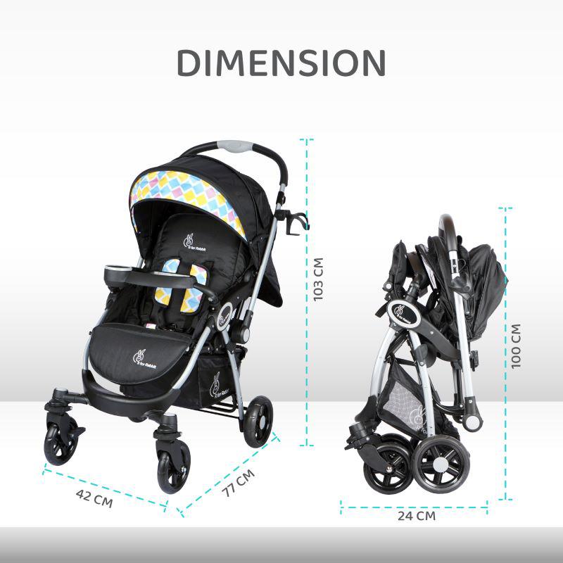 Chocolate Ride Baby Stroller With Personalized Name Plate