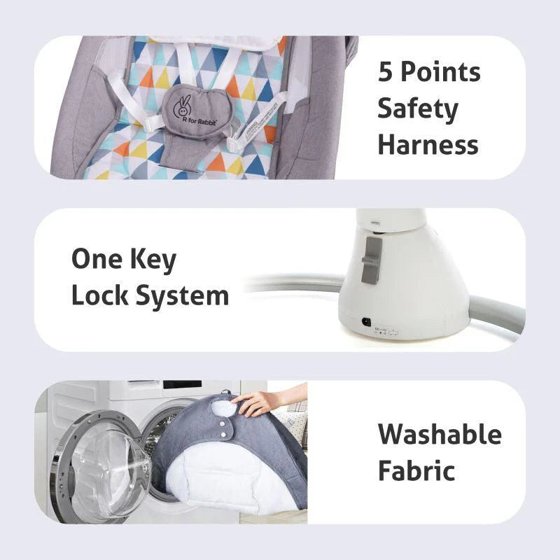 R for Rabbit Cocoon The Smart Auto Baby Swing