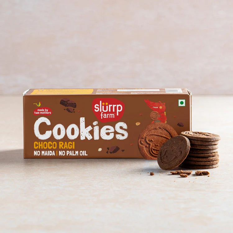 Slurrp Farm No Maida No Refined Sugar Banana Oat and Choco Ragi Cookies
