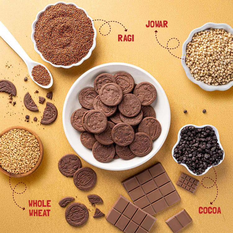 Slurrp Farm No Maida No Refined Sugar Banana Oat and Choco Ragi Cookies