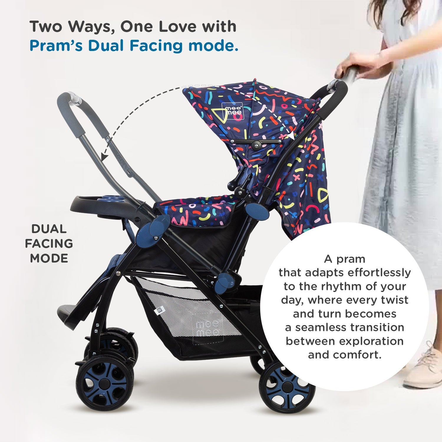 Mee Mee Baby Pram – Safe, Comfortable & Travel-Friendly Stroller for Everyday Use