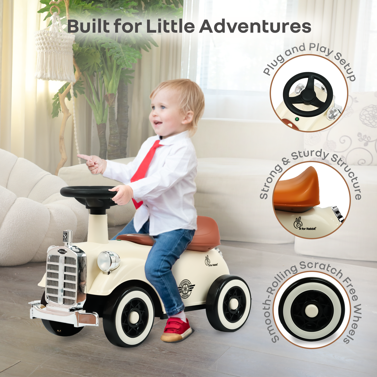 R for Rabbit Speedster Royal Ride On Car for Kids
