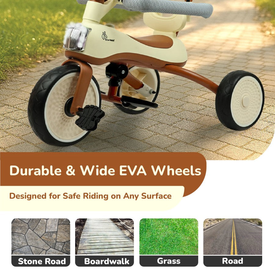 R for Rabbit Tiny Toes Karizma - Luxury 3-in-1 Smart Tricycle for Kids 2 to 5 Years with Music & Canopy