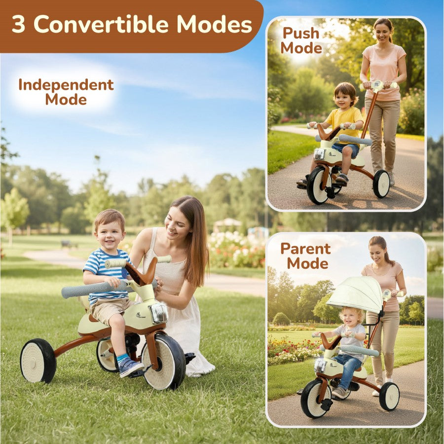 R for Rabbit Tiny Toes Karizma - Luxury 3-in-1 Smart Tricycle for Kids 2 to 5 Years with Music & Canopy