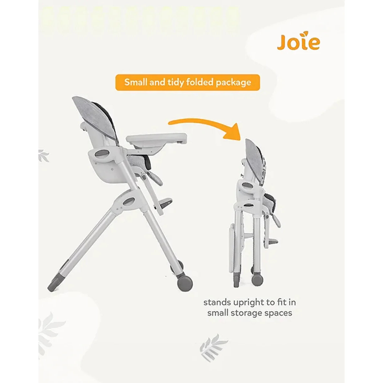 Joie Mimzy Recline High Chair-5 Position Recline-7 Height Positions-Upto 15 Kg-Logan